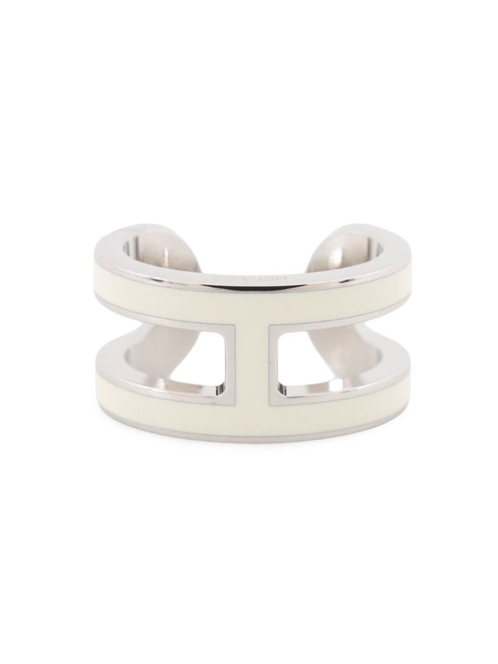 Hermes Ear Cuff Pop H White Silver Earrings